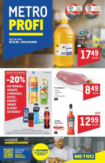 Angebote Metro - 21.8.2025 - 3.9.2025.