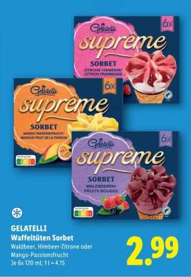 GELATELLI Waffeltüten Sorbet