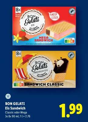 BON GELATI Eis Sandwich