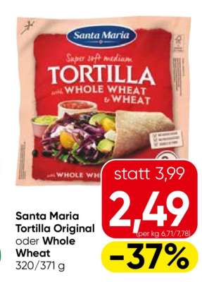 Santa Maria Tortilla Original oder Whole Wheat