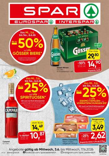 Angebote SPAR - 3.6.2026 - 17.6.2026.