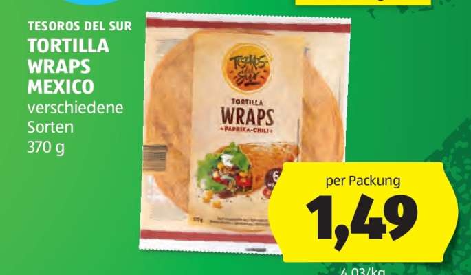 TESOROS DEL SUR TORTILLA WRAPS MEXICO