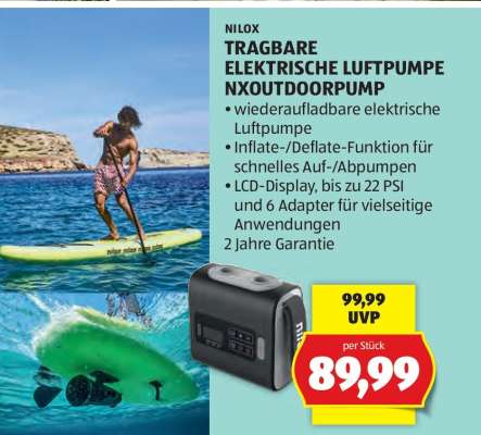 NILOX TRAGBARE ELEKTRISCHE LUFTPUMPE NXOUTDOORPUMP