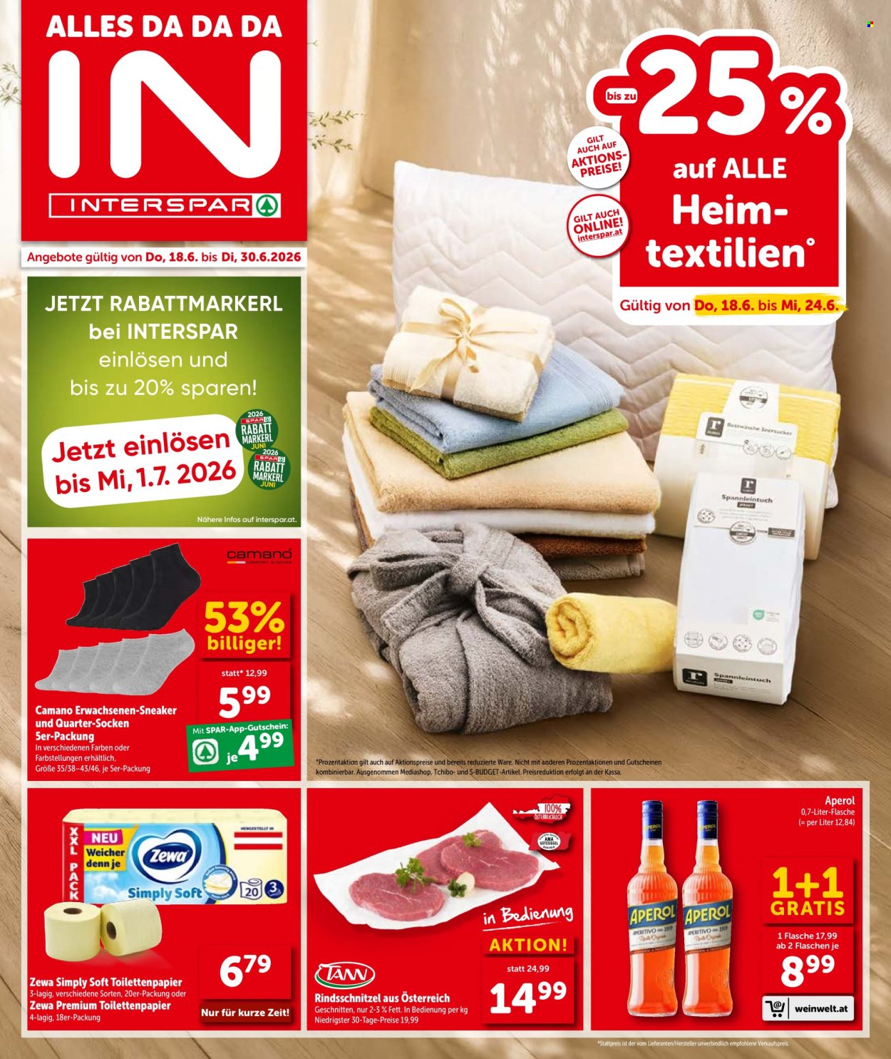 Leták INTERSPAR - 18.6.2026 - 30.6.2026. Strana 1
