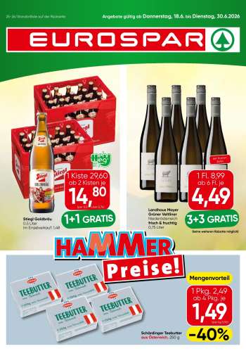 Angebote EUROSPAR - 18.6.2026 - 30.6.2026.