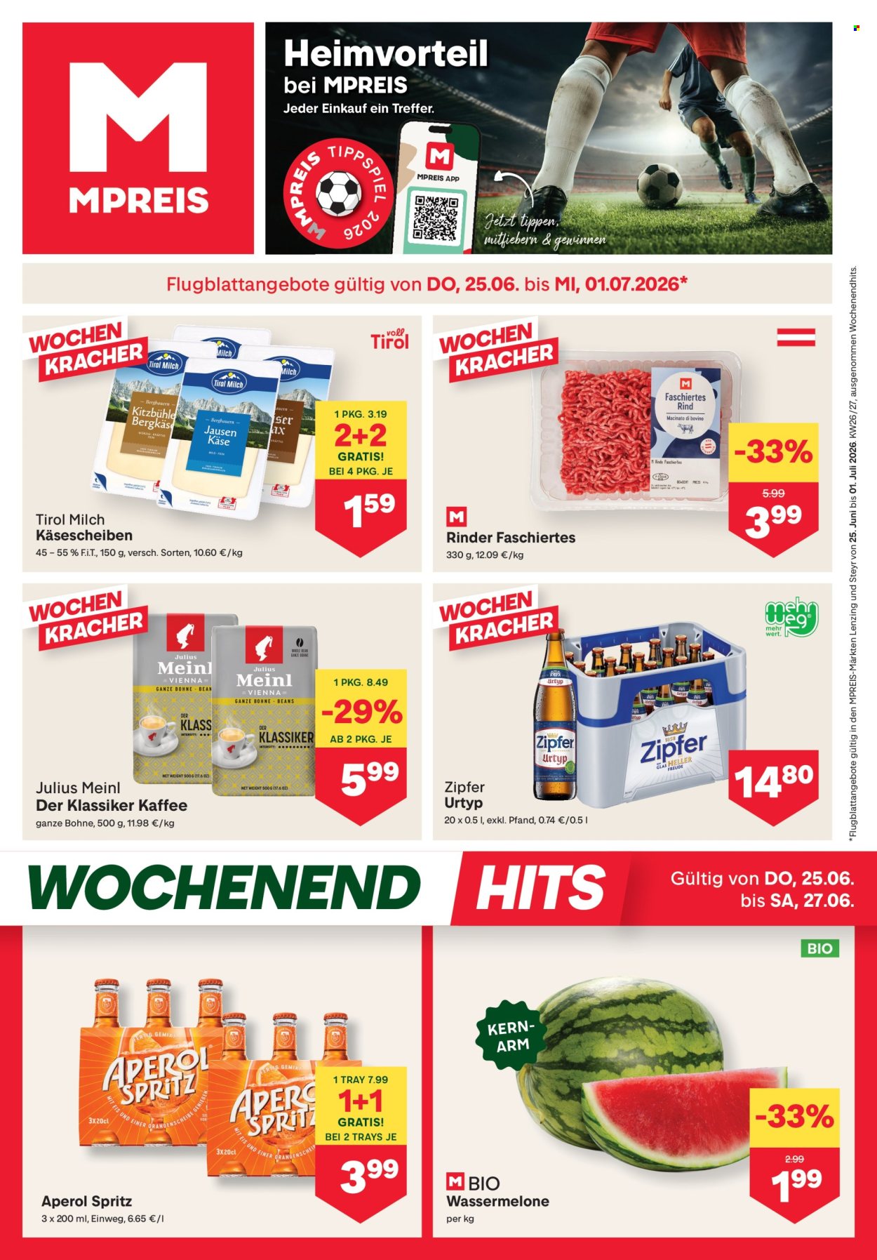 Angebote MPREIS - 25.6.2026 - 1.7.2026. Seite 1