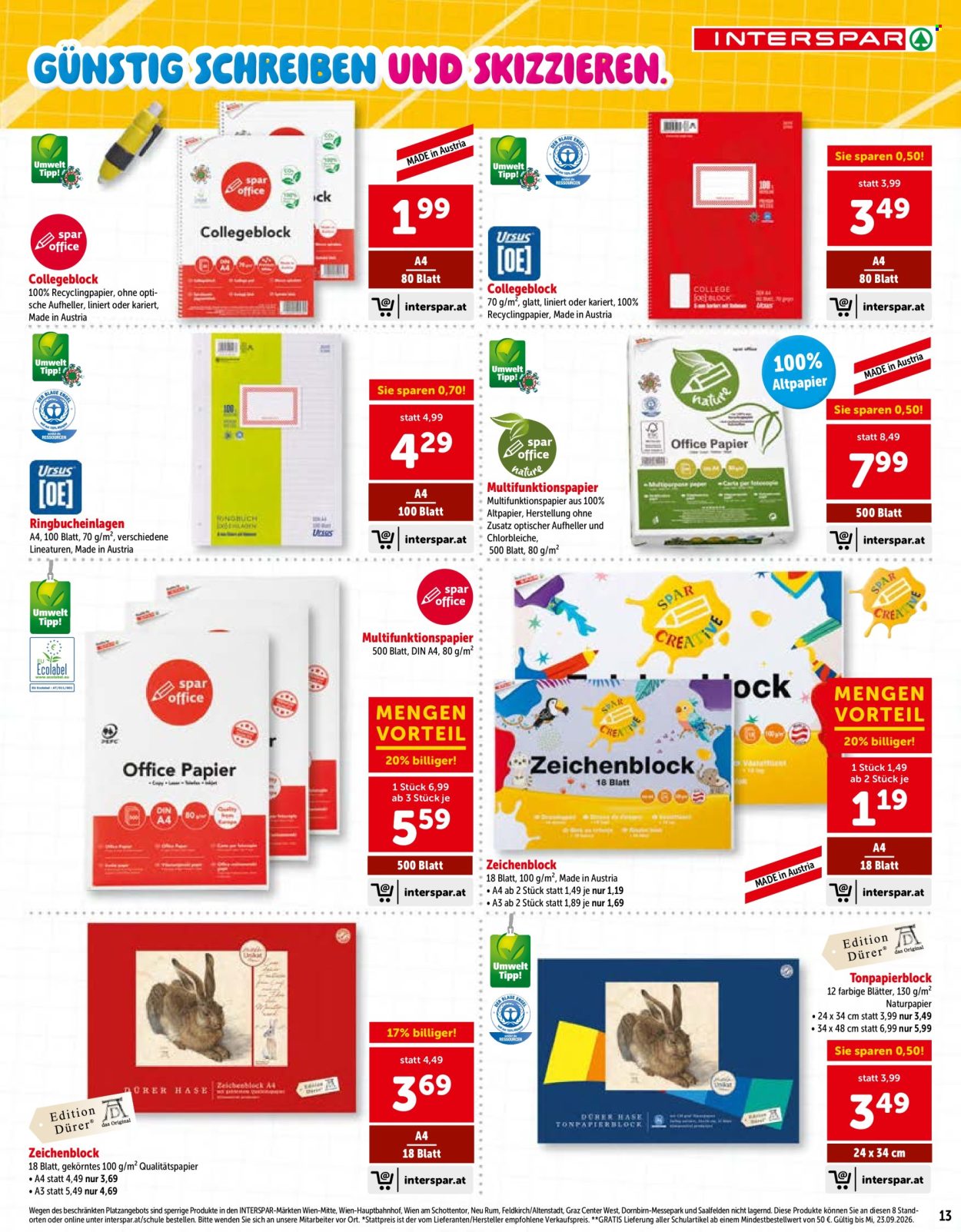 Leták INTERSPAR - 25.6.2026 - 23.9.2026. Strana 13