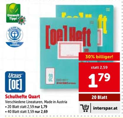 Schulhefte Quart