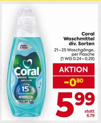Coral Waschmittel div. Sorten