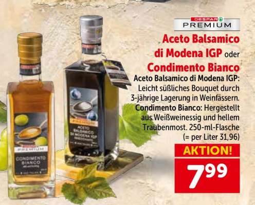 Aceto Balsamico di Modena IGP oder Condimento Bianco