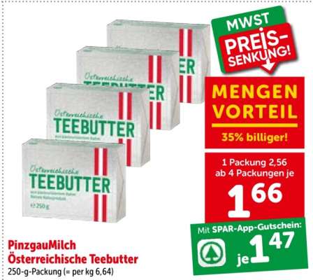 Pinzgaumilch Österreichische Teebutter