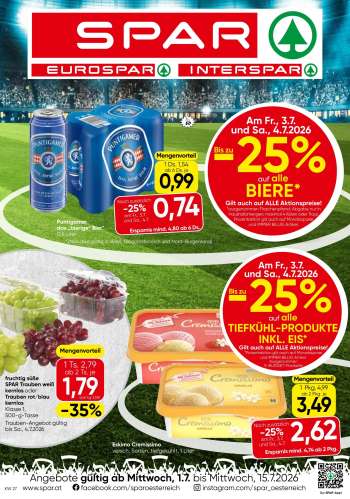 Angebote EUROSPAR - 1.7.2026 - 15.7.2026.
