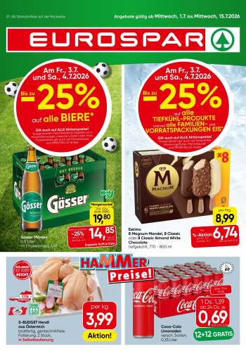 Angebote EUROSPAR - 1.7.2026 - 15.7.2026.