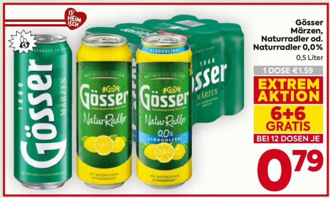 Gösser Märzen, Naturradler od. Naturradler 0,0%*