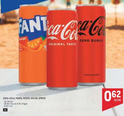 COCA-COLA, FANTA, MEZZO-MIX OD. SPRITE