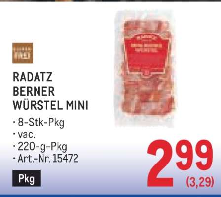 RADATZ BERNER WÜRSTEL MINI