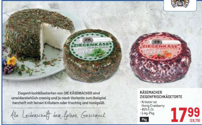 KÄSEMACHER ZIEGENFRISCHKÄSETORTE