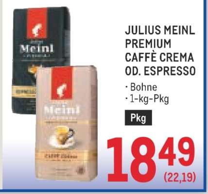 JULIUS MEINL PREMIUM CAFFÈ CREMA OD. ESPRESSO
