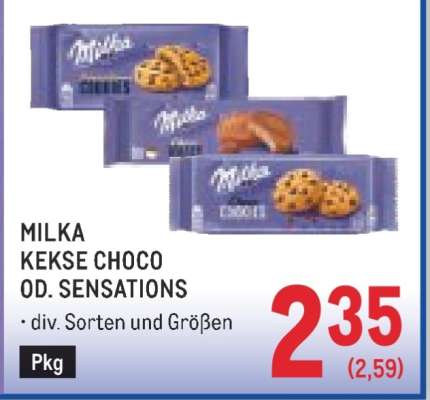 MILKA KEKSE CHOCO OD. SENSATIONS