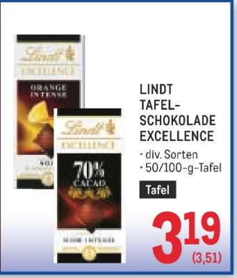 LINDT TAFEL-SCHOKOLADE EXCELLENCE