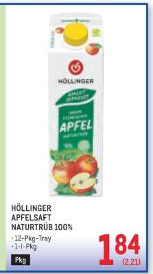 HÖLLINGER APFELSAFT NATURTRÜB 100%