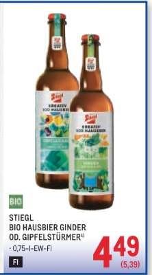 STIEGL BIO HAUSBIER GINDER OD. GIPFELSTÜRMER