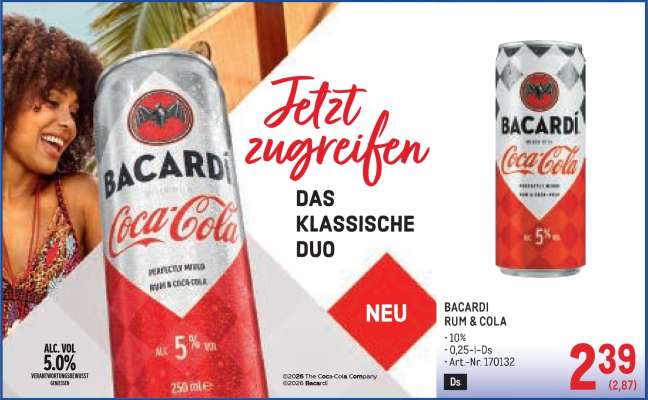 BACARDI RUM & COLA*