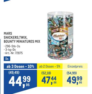 MARS, SNICKERS, TWIX, BOUNTY MINIATURES MIX