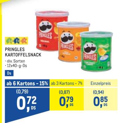 PRINGLES KARTOFFELSNACK