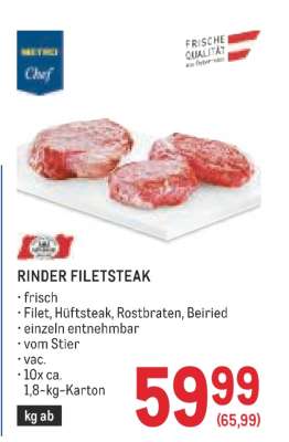 Rinder Filetsteak