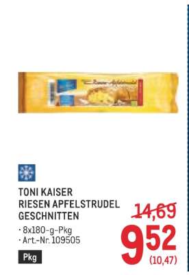 TONI KAISER RIESEN APFELSTRUDEL GESCHNITTEN