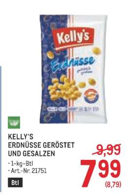 KELLY'S ERDNÜSSE GERÖSTET UND GESALZEN