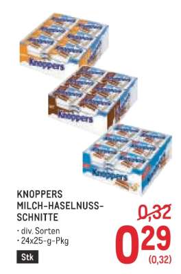 KNOPPERS MILCH-HASELNUSS-SCHNITTE