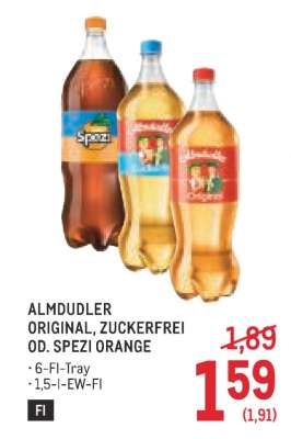 ALMDUDLER ORIGINAL, ZUCKERFREI OD. SPEZI ORANGE
