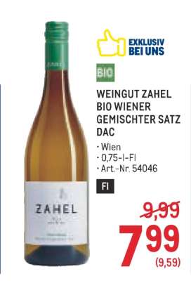Weingut Zahel BIO Wiener Gemischter Satz DAC