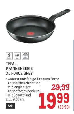 TEFAL PFANNENSERIE XL FORCE GREY