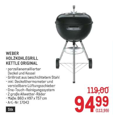 Weber Holzkohlegrill Kettle Original