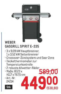 WEBER GASGRILL SPIRIT E-335