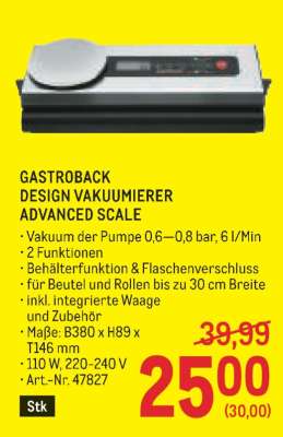 GASTROBACK DESIGN VAKUUMIERER ADVANCED SCALE