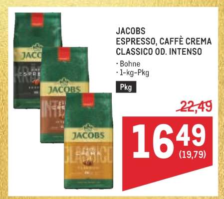 JACOBS ESPRESSO, CAFFÉ CREMA CLASSICO OD. INTENSO