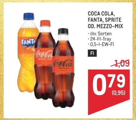 Coca-Cola, Fanta, Sprite od. Mezzo-Mix