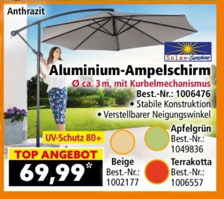 Solax-Sunshine Aluminium-Ampelschirm