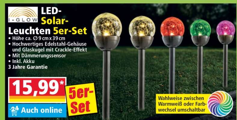 LED-Solar-Leuchten 5er-Set