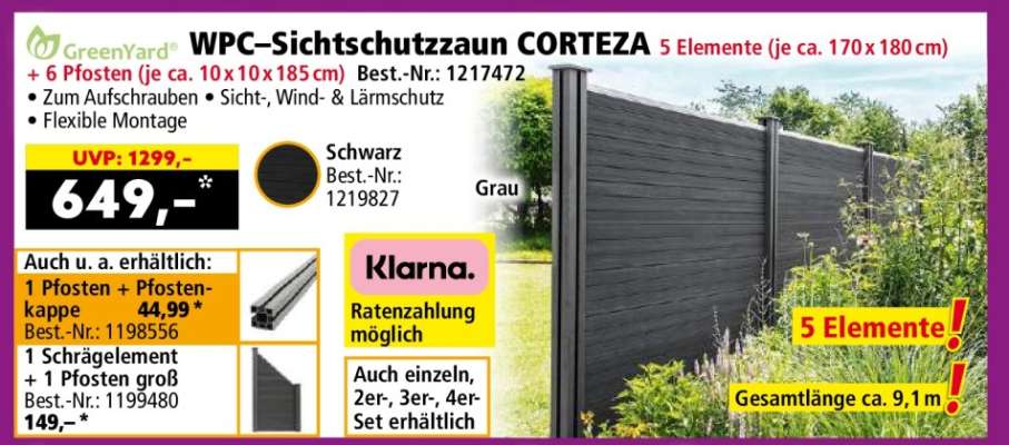 WPC-Sichtschutzzaun CORTEZA