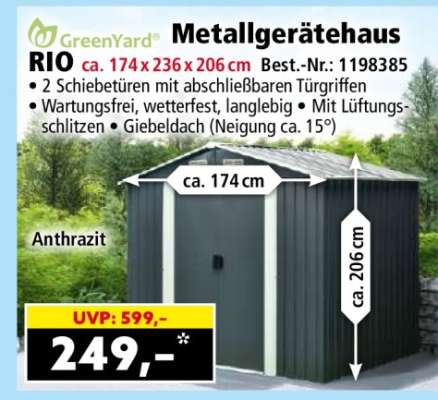 GreenYard Metallgerätehaus RIO
