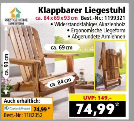 Klappbarer Liegestuhl