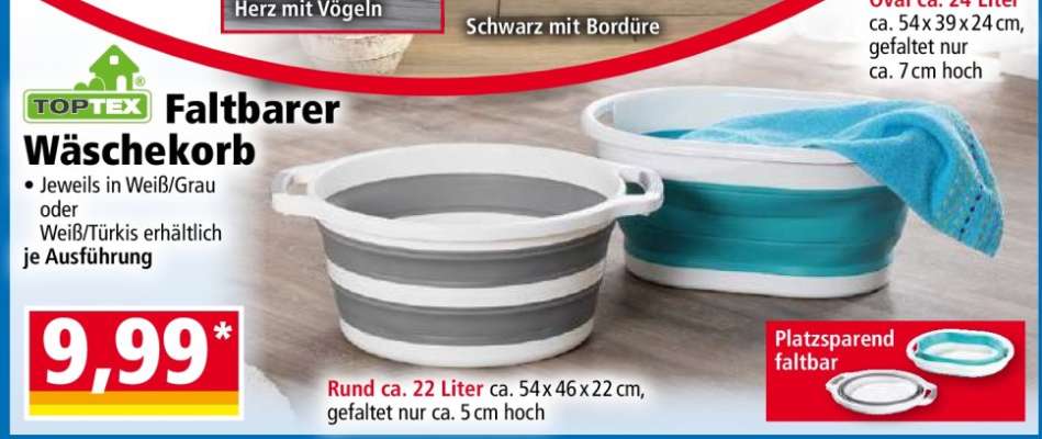 TOPTEX Faltbarer Wäschekorb