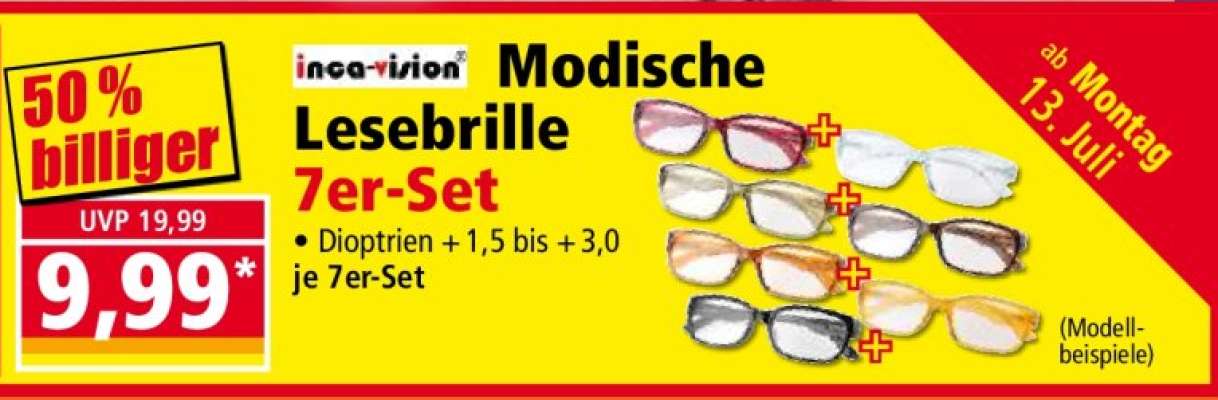 Modische Lesebrille 7er-Set