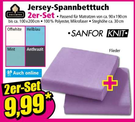 Jersey-Spannbetttuch 2er-Set