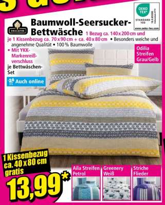 Baumwoll-Seersucker-Bettwäsche